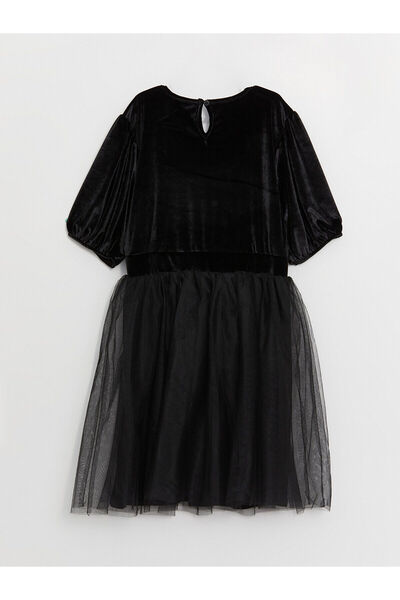 LC Waikiki Lcw Crew Neck Flitrové vyšívané dívčí šaty