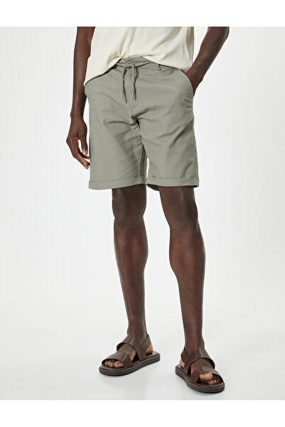 Koton Plátěné bermudy - kapsy a detail nohavic