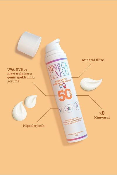 Minela Care Sunscreen for Children - Non-Irritation and Staining Spf 50 110Gr Passi.3921