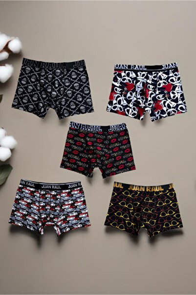 FASİON 3'Lü Karışık Renkli Premium Desenli Boxerlar