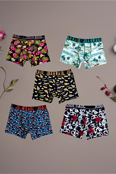 FASİON 3'Lü Karışık Renkli Premium Desenli Boxerlar