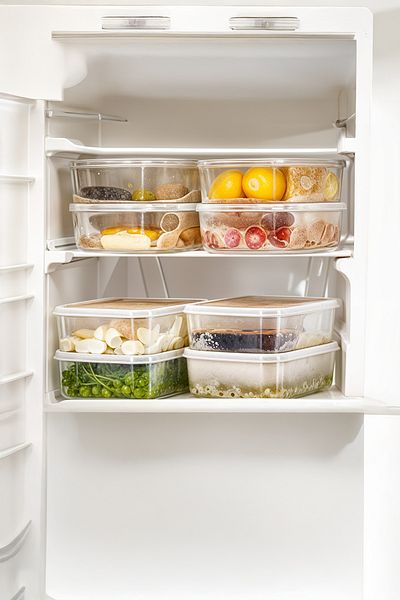 Milenay Refrigerator Storage Organizer with Lid, Suitable for Microwave and Freezer, 6 Pieces 1350ml