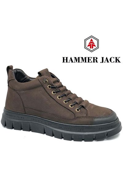 Hammer Jack Alfy 102-24867-M Δερμάτινες Casual Ανδρικές Μπότες - Καφέ