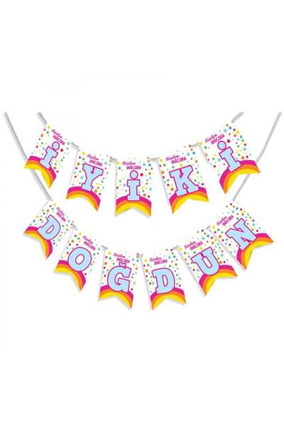 Adana Pasta Malzemeleri UZAYAN YAZI RAINBOW UNICORN HİLAL