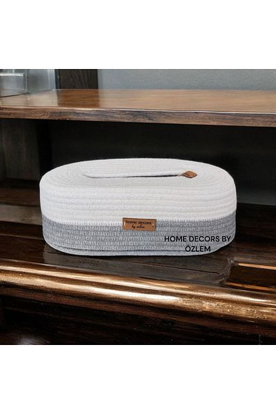 home decors by özlem Napkin Holder Straw Basket Handmade Organizer Organizer 27x15x8