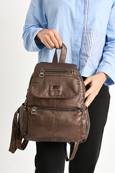 Baginn Y.S.Leather Women's Backpack - Daily Use, Ideal 30*25 Cm, Multi-Pocket Faux Leather