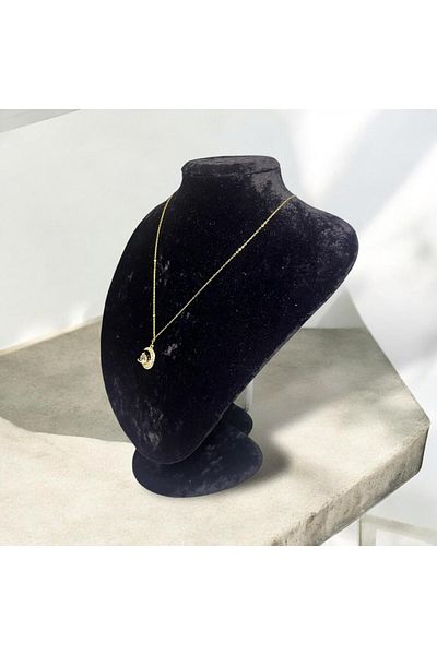 Mog Concept Stainless Anti-Tarnish Gold Color Glowing My Night Transparent Rhinestone Steel Necklace