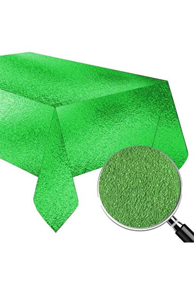 Adana Pasta Malzemeleri مفرش طاولة أخضر لامع معدني 120x180 سم