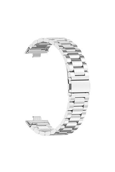 İncisoft Huawei Watch Fit 3 / Fit 4 / Fit 4 Pro Uyumlu Paslanmaz Çelik Metal Baklalı Kordon