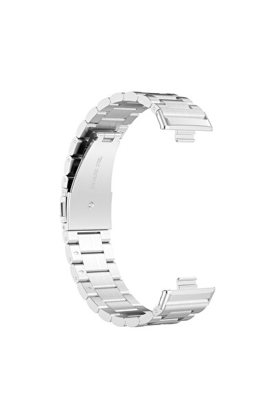 İncisoft Huawei Watch Fit 3 / Fit 4 / Fit 4 Pro Uyumlu Paslanmaz Çelik Metal Baklalı Kordon