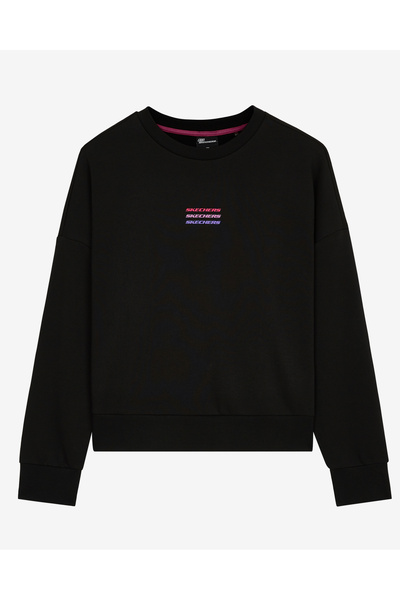 SKECHERS Hanorac negru pentru femei W Essential Crew Neck S232241-001