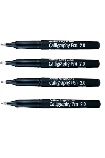 artline ARTLINE ERGOLINE CALLIGRAPHY PEN 2.0 - Black (4 Pieces)