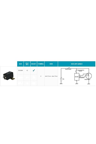 Genel Markalar 12V SİLECEK ZAMAN RÖLESİ (4 UÇLU) (+ INT - F) TOFAŞ DOĞAN/KART...