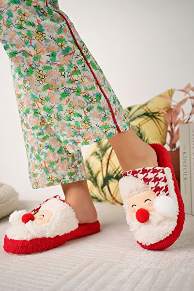 N MODA Noel Baba Yılbaşı Terliği Ev Pandufu Ev Terliği Misafir Terliği NOEL BABA