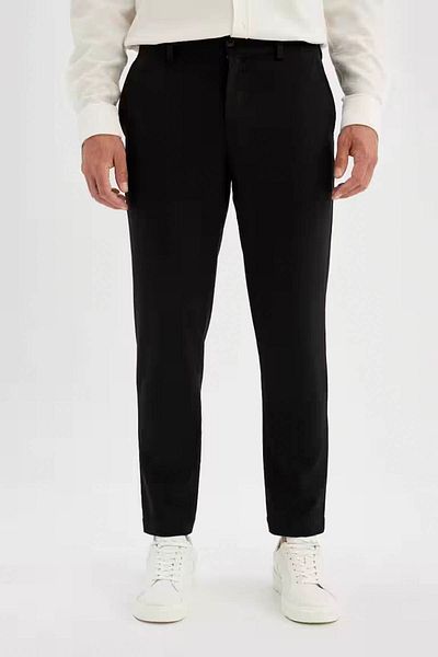 DeFacto Men's Trousers Black Tailored Fit Straight Leg C7508Ax/Bk27