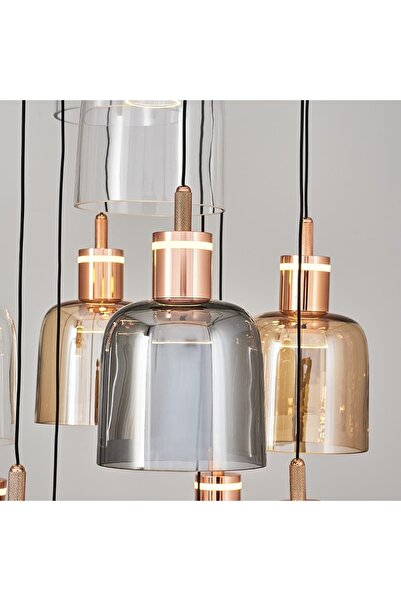 Özcan Aydınlatma Özcan Aydınlatma 2833-7A-28 Potiri 7'Li Yuvarlak Sarkıt Mixed