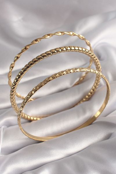 Skygo 316L Steel Gold Color Embroidered Ajda Model Women's Bracelet Set - Tj-Bb5971