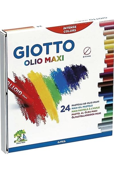 Giotto Pastel Paint 24 Colors Olıo Maxi Oil Pastel (CYLINDER)