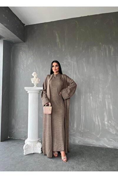 MAY MARA سترة نسائية منقوشة طويلة مكونة من قطعتين