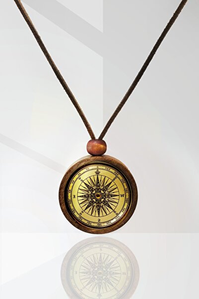 Tahtakolik قلادة بوصلة خشبية