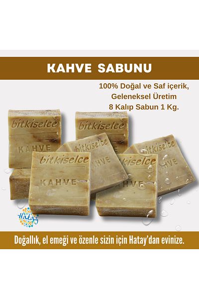 bitkiselce Coffee Soap with Pure and Natural Ingredients 950 Gr (8 Molds)
