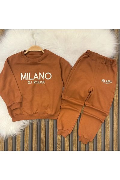 LADİN Milano Printed Colorful Oversize Children's Tracksuit Set