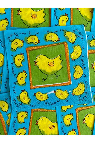 Hasyılmaz هيرليتز ديكور منديل ورقي منقوش 20 قطعة 33x33 سم (أزرق)