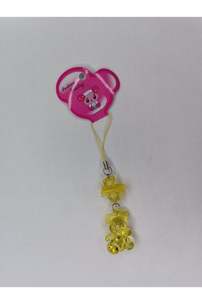 Hasyılmaz Jelibon Teddy Bear Phone Strap Bag Wallet Ornament Yellow 004