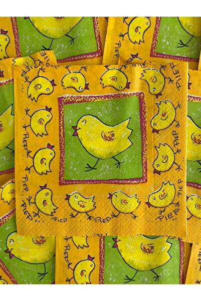 Hasyılmaz هيرليتز ديكور منديل ورقي منقوش 20 قطعة 33x33 سم (أصفر)