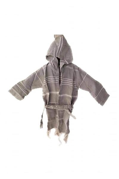 Hasyılmaz Hooded Children's Loincloth Bathrobe 1-5 Years Gray
