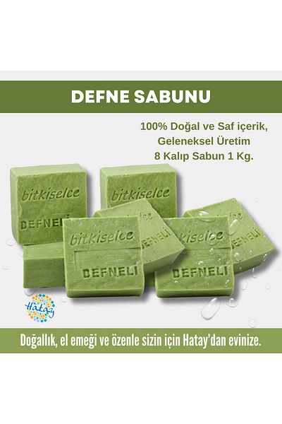 bitkiselce Laurel Gar Soap with Pure and Natural Ingredients 950 Gr (8 Molds)