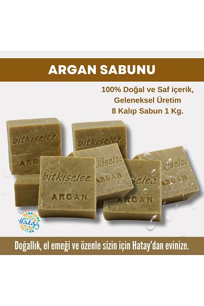 bitkiselce Argan Soap with Pure and Natural Ingredients 950 Gr (8 Molds)