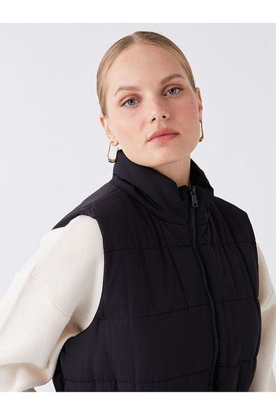 LC Waikiki Lcwk Stand Collar Self Patterned Women's Inflatable Vest
