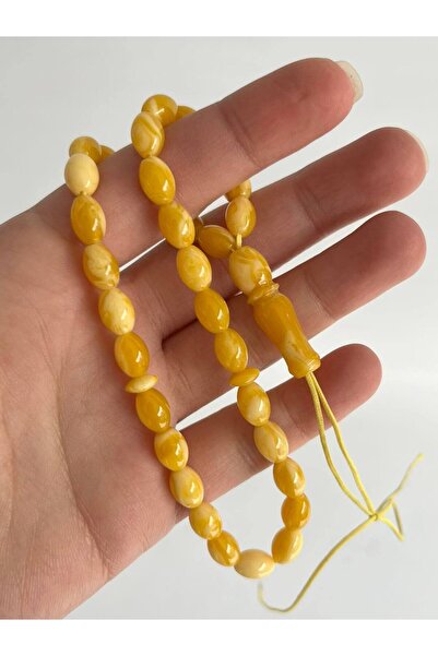 Hasyılmaz 33 Pieces 6mm Oval Cut Scented Powder Amber Prayer Beads - A005