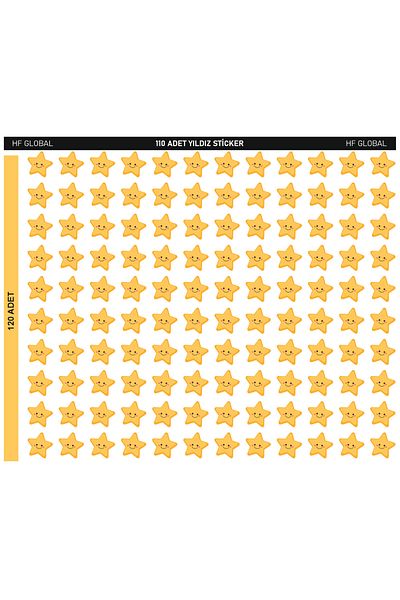 Sticksy Star Sticker Teacher Star Sticker - 1 Φύλλο, 110 Τεμάχια, Μέγεθος 1,2cm