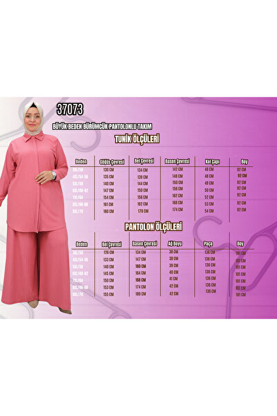 Eslina 47073 Large Size Dried Rose Wrap Pants Set