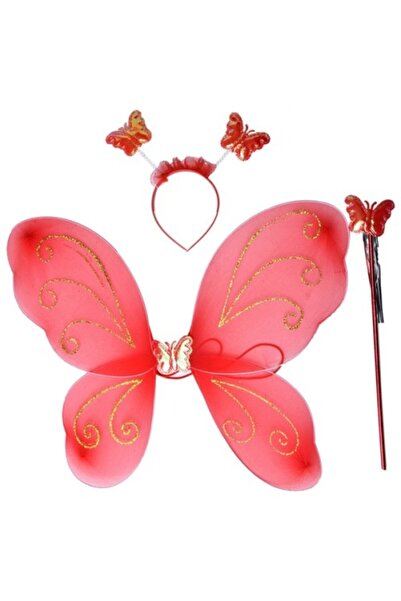 FREEDOM STOREE Coroana cu aripi de fluture Scepter Culoare Rosie