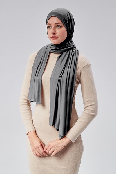 Sonbaharmoda Hijab Luxury Combed Cotton Women's Shawl - Smoked