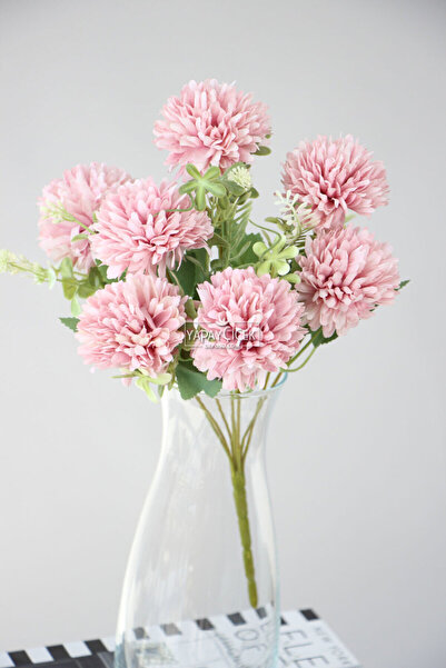 Yapay Çiçek Deposu باقة زهور صناعية من الهندباء مع 7 فروع زخرفية، 35 سم، لون ...