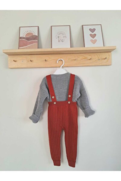 Nimini Kids New Season Baby and Kids Knitwear Sweater and Strap Jumpsuit 2-Piece Set - (0-6 years)