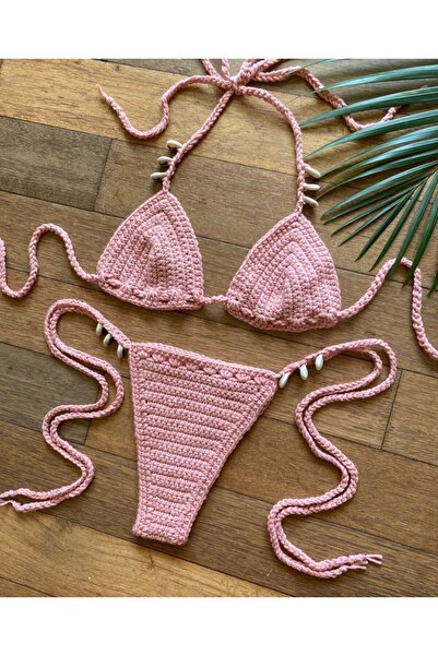 MUCULU El Örmesi Bikini Takımı & Örme Büstiyer Takım