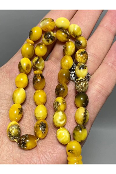 Hasyılmaz Doğal Kaya Damla Kehribar Tesbih 33lük 19,90 Gram