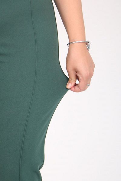 Eslina 49008 Large Size Emerald Scuba Pants - Striped