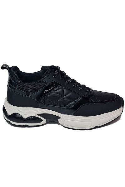 MARCOMEN Lace-Up Quilted Pattern Patent Leather Pieced Genuine Leather Men's Casual Shoes 20338