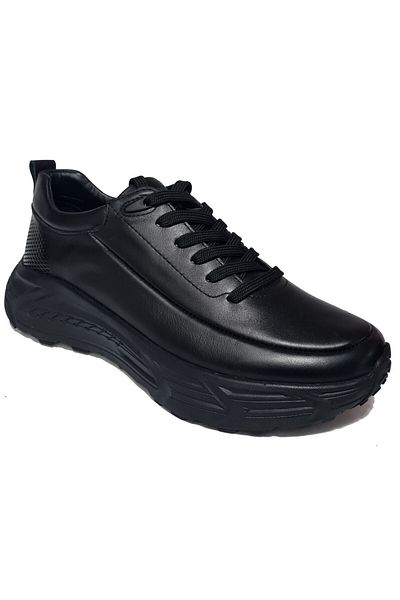Scootland Lace-Up Back Laser Printed Genuine Leather Thick Sole Men's Casual Shoes 20378
