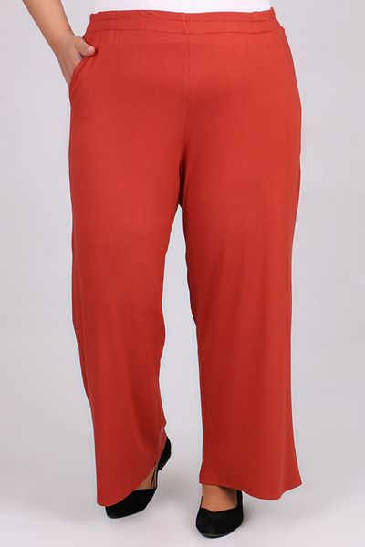 Eslina 39000 Plus Size High Waist Elastic Combed Cotton Trousers-tile
