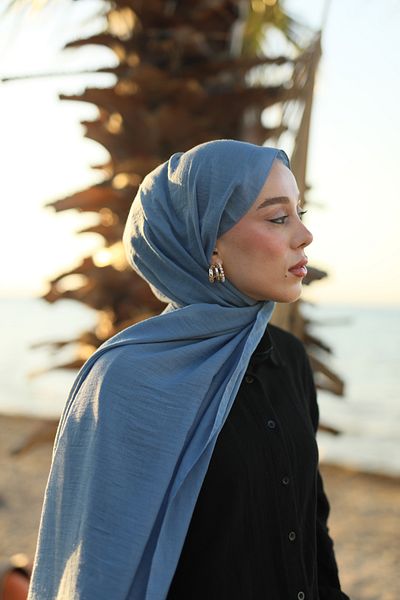 Modakaşmir Cotton Neo Shawl - Marine Design