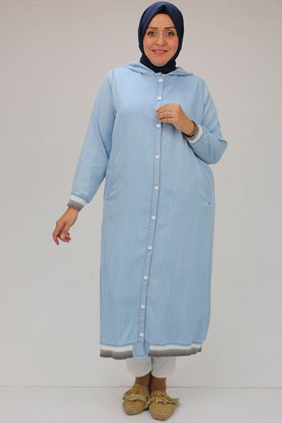Eslina 43014 Capac Ribbed Liyosel de mărime mare - Ice Blue