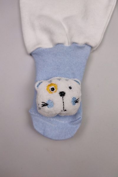 Peki 0-6 Months Children's Cotton Socks and Trousers Set - Newborn Patterned, Cat Figure 14912