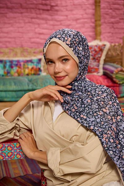 İpekhan Marrakech Collection Soft Shawl Black Lilac 3046-14
